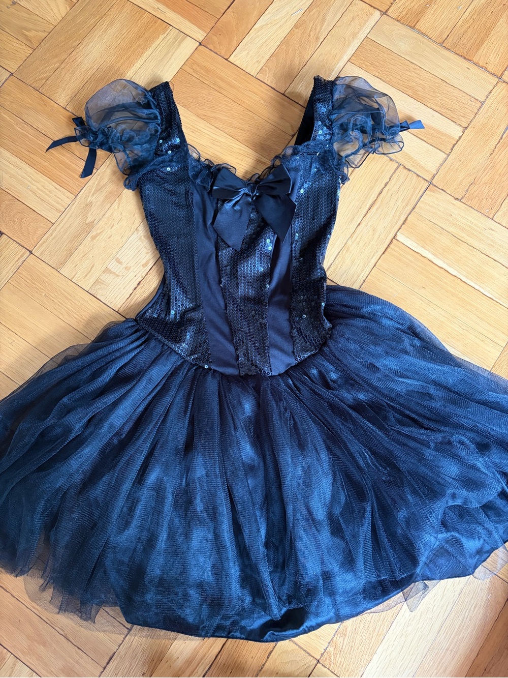 Wonderland Costumes Black Sequin Dress. Dark Circus, Dance, 80’s Prom Sexy Witch